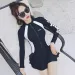 Women Wetsuit One-Piece Long Sleeve Swimsuit Sun Protection Conservative Boxer Swimwear Seaside Surfing Diving Swimming Suit_ecoleips.com