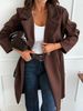 Winter Fashion Wool-Like Coat For Women – Oversized Long Sleeve Trench Coat With Pockets, Double-Breasted & Comfortable (Wine Red/Black/Khaki/Brown)"_ecoleips.com