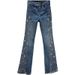 Women's Clothing Fashion Autumn Cotton Elastic High Waist Slim Fit Hot Diamond Split Flared Pants Trousers_ecoleips.com