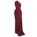 Women's Clothing Women's Bodycon Dress Wine Red Pleated Fishtail Maxi With Tie Waist Style For Vacation For Formal & Casual For Women_ecoleips.com