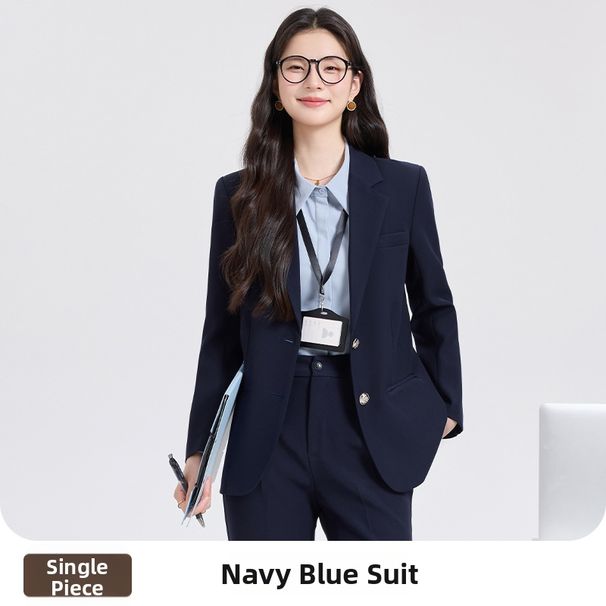 Women's Gray Suit Petite-Fit Formal Attire Ideal For College Students Teacher Qualification Interviews And Workplace Commuting_ecoleips.com