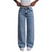 Exclusive For Cross-border Sales 2026 American Retro Low-waist Wide-leg Women's Jeans With Back Pocket Bow Embroidery,_ecoleips.com