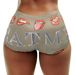 2025s M3057 Summer New Women's Tight Elastic Casual Shorts Lip Letter Print Hot Pants_ecoleips.com