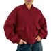 Spring Women's Baseball Jacket With Small Collar, Stylish And Fashionable Commute Outfit_ecoleips.com