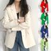 Women's Oversized Blazer Jacket – Casual Suit Coat With Notched Lapel, Stretch Polyester, Solid & Plaid Options (S-5xl)_ecoleips.com
