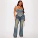 Women's Retro Distressed High-Waisted Jeans Slightly Flared American Style New Fashion Clothing_ecoleips.com