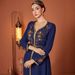 ZF4067 Spring Summer New Muslim Abaya Saudi Dubai Turkey Clothing Blue Dress_ecoleips.com