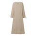 ZANZEA Spring Summer Loose Long Dress For Woman Cotton Linen O-Neck Long Sleeve Side Slit Solid Color Dresses Baggy Robes Femme_ecoleips.com