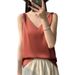 Silk Satin Double Shoulder Strap Women's Vest 2024 Summer New Slim V-Neck Short Elegant Inner Wear Top T-Shirt_ecoleips.com