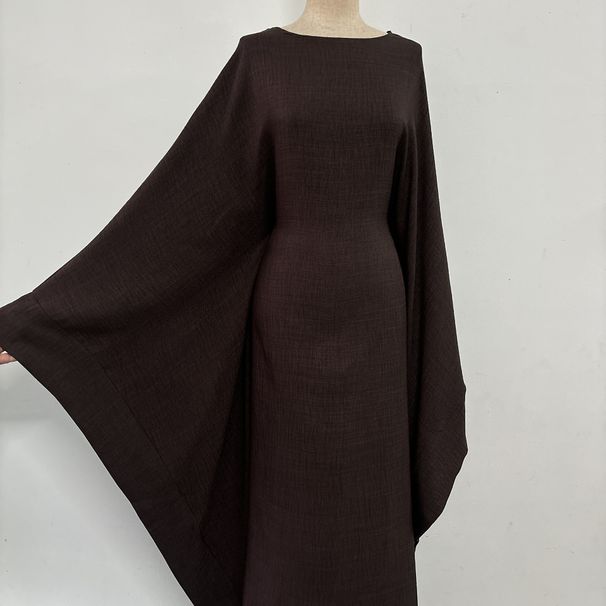 Women's Clothing New Temperament Waist Bat Sleeve Dress_ecoleips.com