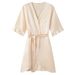 Aria Basics Summer New Poetry Pajamas For Women, Light Lotus Leaf Sleeve Cool Short Robe Bathrobe Loungewear_ecoleips.com