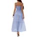 Diyun European And American Casual Vacation Strap Waist Cinching Long Dress Women's Clothing 2025 Summer_ecoleips.com