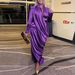 Women's Clothing Sexy Deep V Pleated Slim Fit Long Sleeve Dress_ecoleips.com