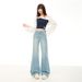 Early Spring Style Loose-fitting, Non-tight-fitting Light-colored Women's Jeans With A Slight Flare, High-waisted,_ecoleips.com