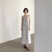 Verve Love And Nancy Thirteen Lines 2025 Summer Sleeveless Round Neck Light Artistic Atmosphere Full Linen Dress 22363_ecoleips.com
