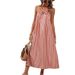Summer Sweet And Elegant Striped Dress With Butterfly Knot And Loose Fit_ecoleips.com
