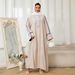 2025 New Floral Embroidery Muslim Clothing Long Fashion Elegant Cover-up Color-blocking Dress Robe_ecoleips.com