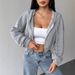 AD759 Cross-border Trade Autumn New Fashion Sexy Slim-Fit Versatile Comfortable Casual Cardigan Hooded Sweatshirt For_ecoleips.com