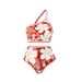 Women's Sexy One Shoulder Swimsuit Chiffon Beach Dress Set _ecoleips.com