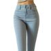 Light Blue High-Waisted Stretchy Denim Jeans For Women Slim Fit Hip Hugging Pencil Leg Pants That Make Legs Look Longer_ecoleips.com