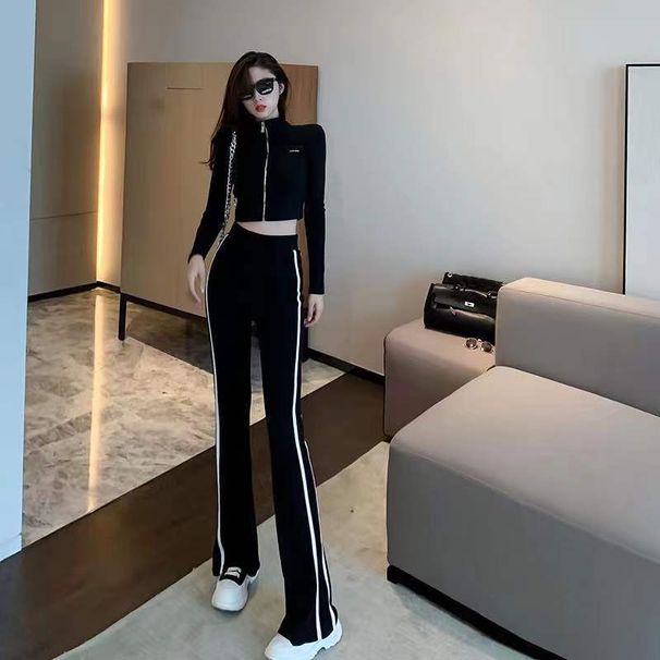 Women's Fitness And Casual Sportswear Spring/Autumn 2022 Korean Style Fashionable Slimming Sweatshirt Running Two-Piece_ecoleips.com