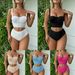 Women's Clothing Special Fabric Hard Back Split High Waist Swimsuit_ecoleips.com