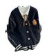 Women's Clothing Bear Sweater Cardigan Women's Jacket Autumn And Winter New Style Drawstring Lazy Style Pocket Knitted Outer Top_ecoleips.com
