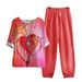 Women's Clothing Women's Three Quarter Sleeve Printed Top And Pants Set Spring_ecoleips.com