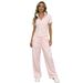 Women's Clothing Women's Solid Color Summer Fashion Casual Trousers Set Short Sleeve Lapel Top And Bottoms Style_ecoleips.com