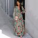 2026 New Cross-Border Long-Sleeve European And American Women's Fashion Printed Elegant Long Evening Dress_ecoleips.com