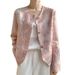 Silk Satin 2026 Spring-summer Women's New Round-neck Elegant Fashion Buttoned Solid Color Jacquard Blazer Jacket_ecoleips.com