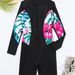 European American Foreign Trade One-piece Long-sleeve Printed And Surfing Sun-protective Women's Swimsuit, Diving Suit,_ecoleips.com