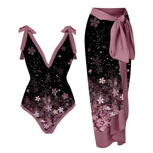 Vintage High-Cut One-Piece Swimsuit For Women - Tummy Control Slimming Bathing Suit With Modest Coverage, Floral & Tropical Prints_ecoleips.com