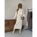 2024 Autumn Winter New European American Cross-Border Women's Lazy Style Knitted Sweater Elegant Half Skirt_ecoleips.com