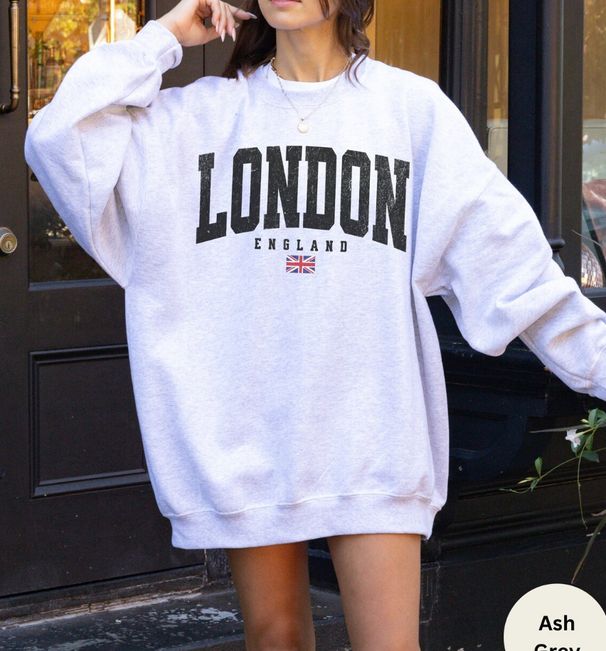 Women's Large Letter Print Pullover Sweatshirt Casual Loose Long Sleeve Top For Autumn Winter European American Style_ecoleips.com
