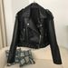 Women's Slim Leather Jacket Lapel Short Motorcycle Style Casual Fashion Spring Autumn Ladies High Street Clothing_ecoleips.com