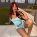 Women's Clothing Sexy Hot Girl Beach Camisole Vest American Elastic Shorts Two Piece Color Matching_ecoleips.com