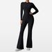 Women's Clothing New Nude Zipper Long Sleeved Yoga Jumpsuit Slim Fit Fitness Flared Pants Hot Girl Pants_ecoleips.com