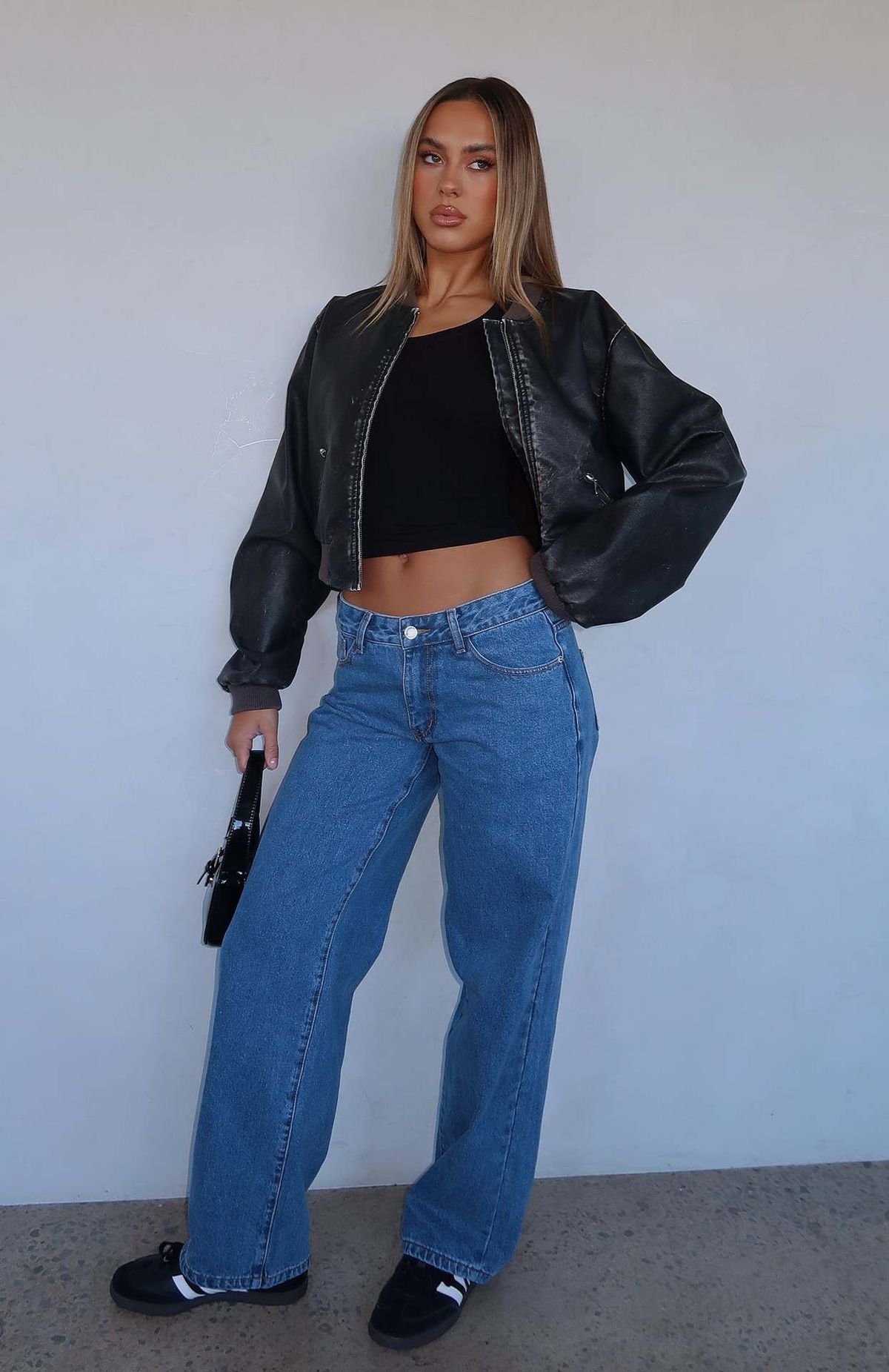 Women's Clothing Waist Non Elastic Straight Denim Trousers For Women_ecoleips.com