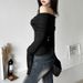 Aria Basics Aria Basics European And American Style 2024 Cross-border Autumn New Women's Clothing, Solid Color Slim-fit Fashion Off-shoulder_ecoleips.com