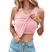 Women's Clothing With Bra Round Neck Solid Color Vest Feminine Base Inner Wear Outer Wear Top_ecoleips.com