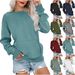2026 Autumn Winter New Women's Fashion Cross-Border Hot-Selling Solid Color Round Neck Loose Long Sleeve_ecoleips.com