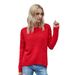 Women's Clothing autumn and winter hot selling round neck pullover sweater ladies knitted sweater solid color long sleeve hollow sweater_ecoleips.com