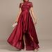 Women's Clothing Temperament Fashion Host Wine Red Engagement Dress Fishtail Dress_ecoleips.com