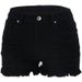 Women's Clothing Hole Washed Black And White High Waist Temperament Commuter Women's Denim Shorts_ecoleips.com