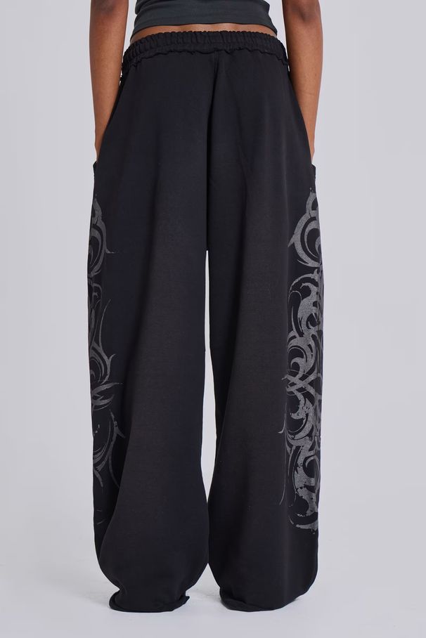 Women's Clothing Y2k Retro Street Fashion Print Loose Wide Leg Straight Casual Trousers Sweatpants_ecoleips.com