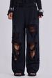 Women's Trendy Washed Distressed Printed Jeans Hip Hop Straight Leg Casual Cotton Pants For Spring/Autumn Summer_ecoleips.com