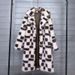 Faux Fox Fur Checkered Long Trench Coat With Polo Collar - Oversized Winter Coat For Women, Streetwear Fashion Outerwear_ecoleips.com