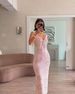 Women’s Low-Cut Floral Print Slit Dress – Sexy Vacation Mini Dress, Retro & Bodycon Strap Dress_ecoleips.com