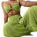 Women's Spring/Summer Two-Piece Set: Pleated Backless Vest With Straight-Leg Pants_ecoleips.com